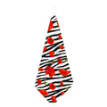 Black White Zebra Flower Pattern Print Hand Towel