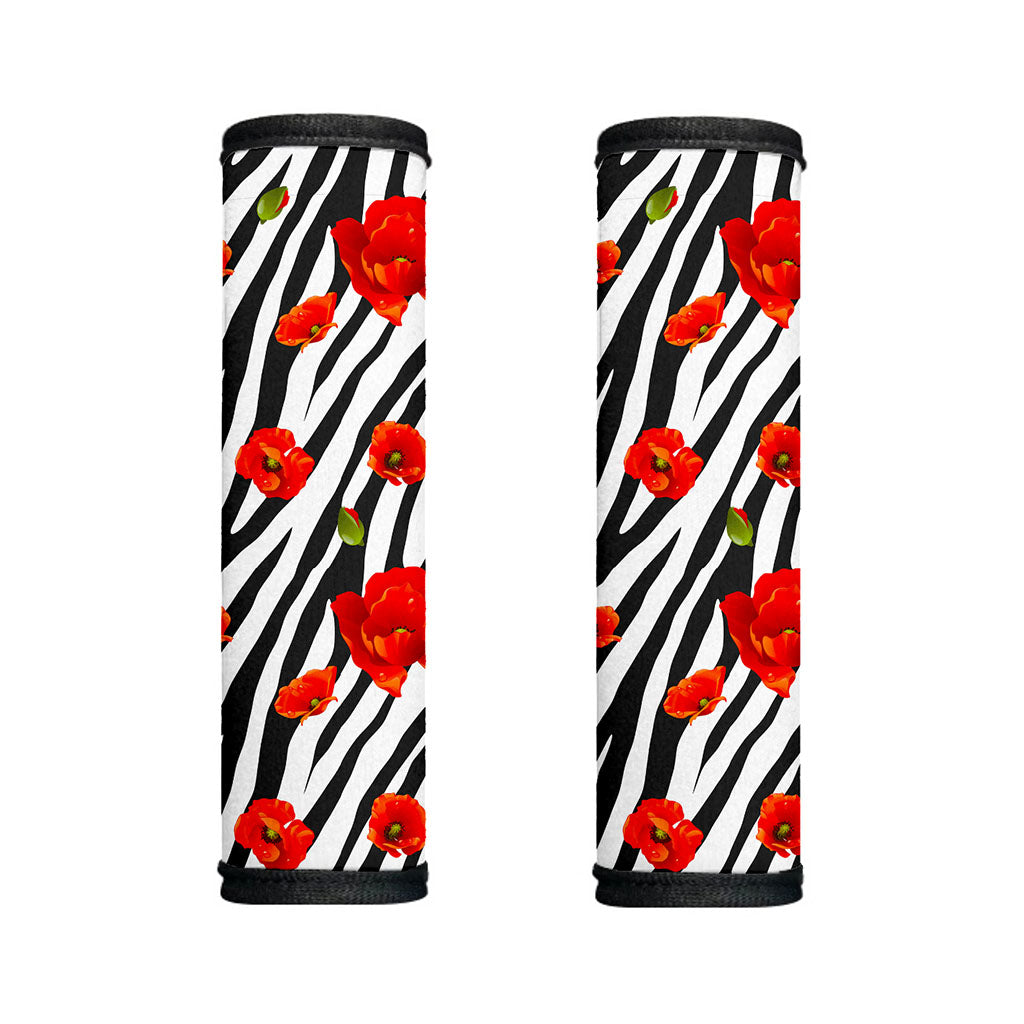 Black White Zebra Flower Pattern Print Handle Covers