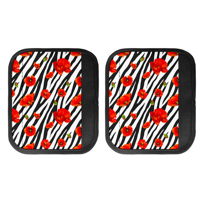 Black White Zebra Flower Pattern Print Handle Covers