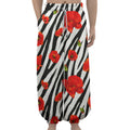 Black White Zebra Flower Pattern Print Lantern Pants
