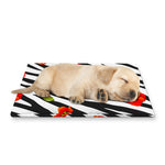 Black White Zebra Flower Pattern Print Pet Cooling Mat Cover