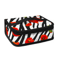 Black White Zebra Flower Pattern Print Small Lunch Bag
