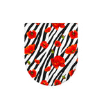 Black White Zebra Flower Pattern Print Toilet Lid Cover