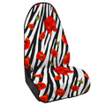 Black White Zebra Flower Pattern Print Waterproof Car Seat Cover
