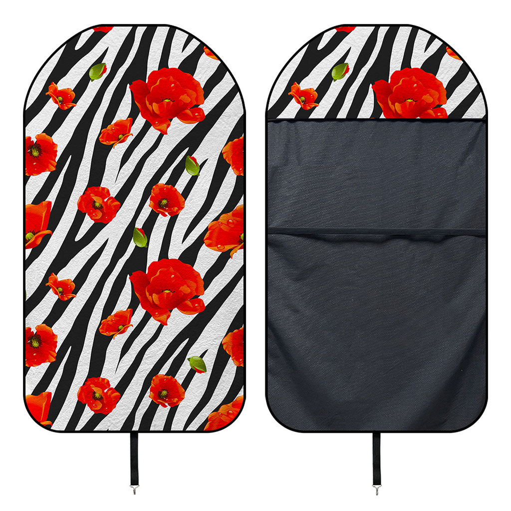 Black White Zebra Flower Pattern Print Waterproof Car Seat Cover