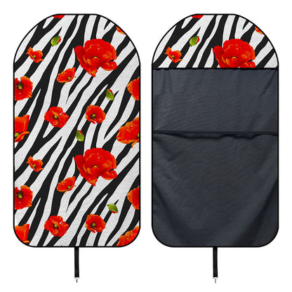Black White Zebra Flower Pattern Print Waterproof Car Seat Cover