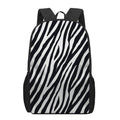 Black White Zebra Pattern Print 17 Inch Backpack