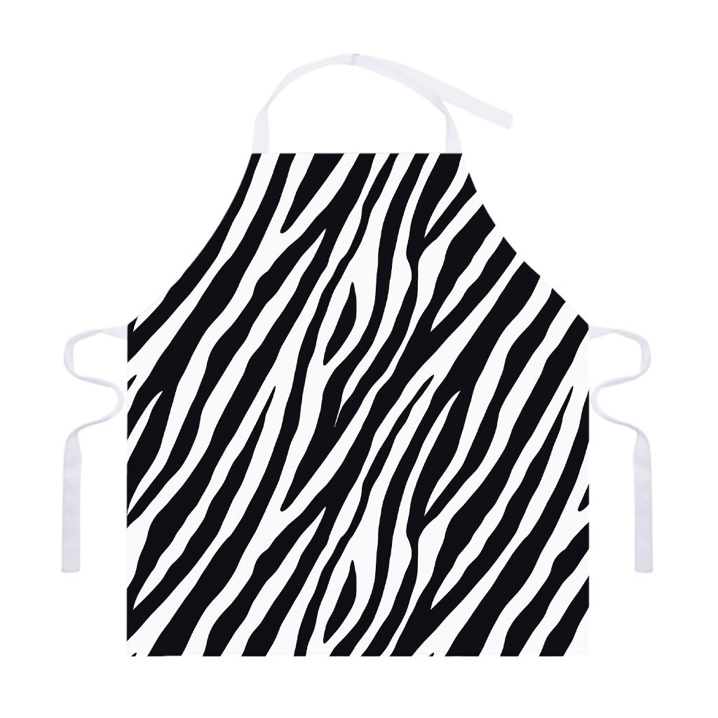 Black White Zebra Pattern Print Adjustable Apron