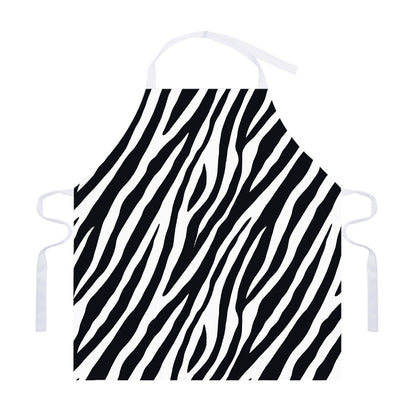 Black White Zebra Pattern Print Adjustable Apron