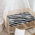 Black White Zebra Pattern Print Baby Crib Sheet