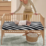 Black White Zebra Pattern Print Baby Crib Sheet