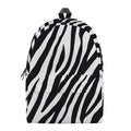 Black White Zebra Pattern Print School Backpack