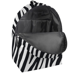 Black White Zebra Pattern Print Backpack