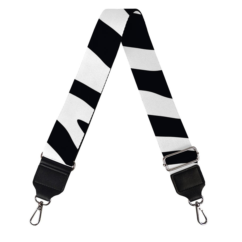 Black White Zebra Pattern Print Bag Strap