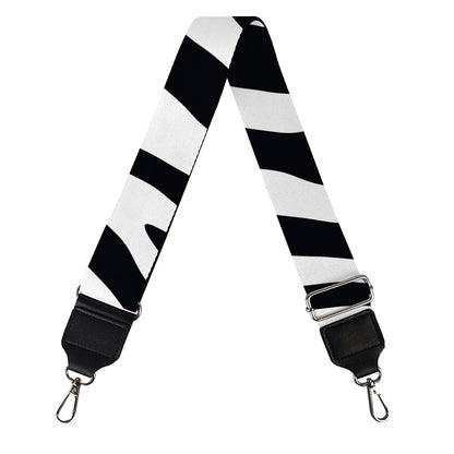 Black White Zebra Pattern Print Bag Strap