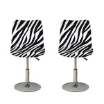 Black White Zebra Pattern Print Bar Stool Covers