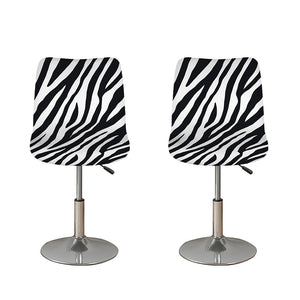 Black White Zebra Pattern Print Bar Stool Covers