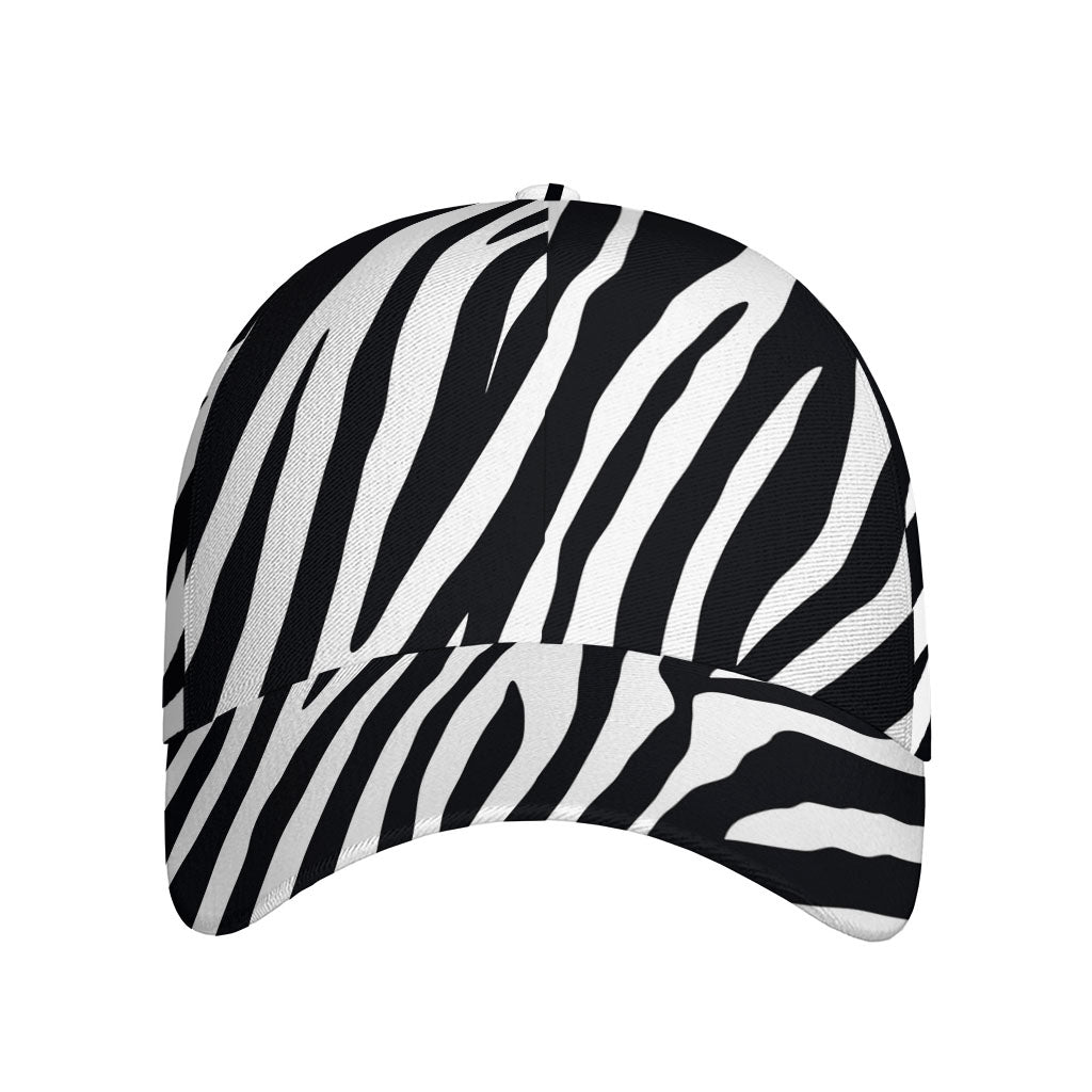 Black White Zebra Pattern Print Baseball Cap