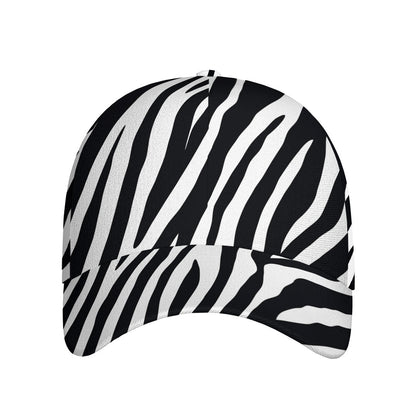 Black White Zebra Pattern Print Baseball Cap