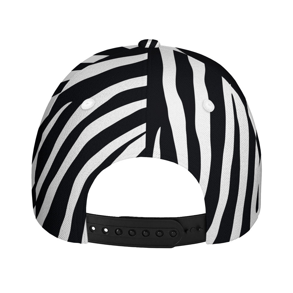 Black White Zebra Pattern Print Baseball Cap
