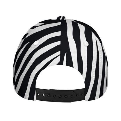 Black White Zebra Pattern Print Baseball Cap
