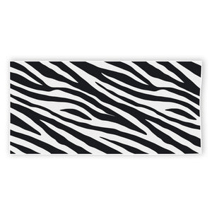 Black White Zebra Pattern Print Beach Towel