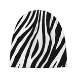Black White Zebra Pattern Print Beanie