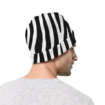 Black White Zebra Pattern Print Beanie