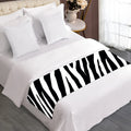 Black White Zebra Pattern Print Bed Runner