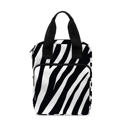 Black White Zebra Pattern Print Bible Tote Bag
