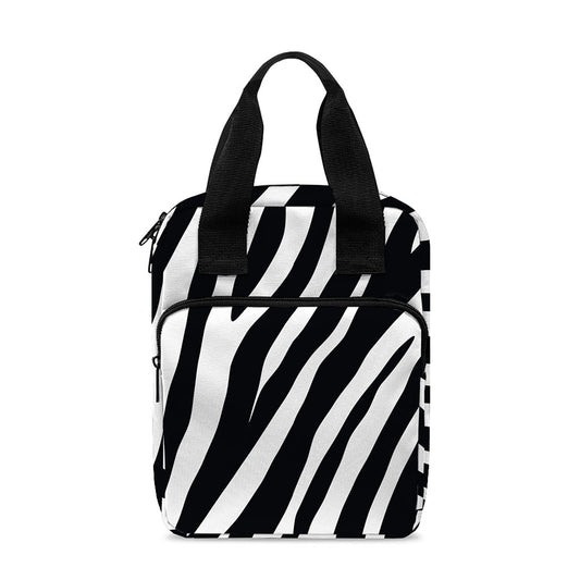 Black White Zebra Pattern Print Bible Tote Bag