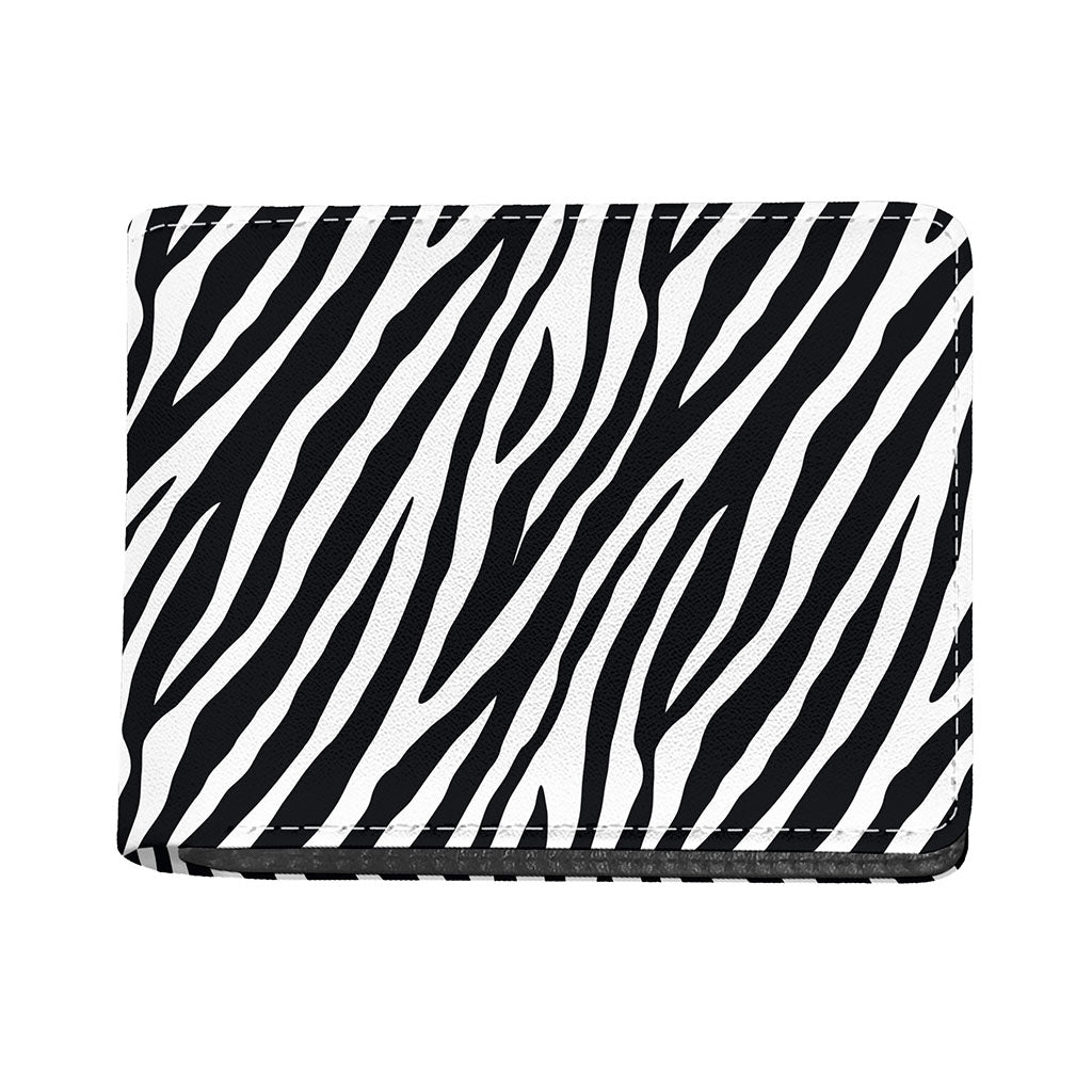 Black White Zebra Pattern Print Bifold Wallet