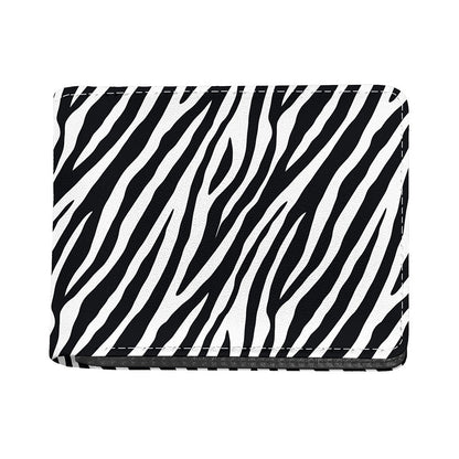 Black White Zebra Pattern Print Bifold Wallet