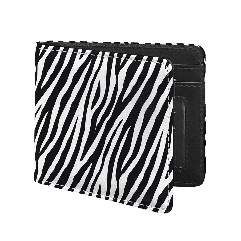 Black White Zebra Pattern Print Bifold Wallet