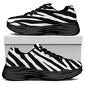 Black White Zebra Pattern Print Black Chunky Shoes