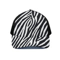 Black White Zebra Pattern Print Black Mesh Trucker Hat