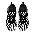 Black White Zebra Pattern Print Black Running Shoes