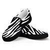 Black White Zebra Pattern Print Black Slip On Sneakers