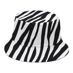 Black White Zebra Pattern Print Bucket Hat