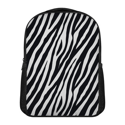 Black White Zebra Pattern Print Casual Backpack