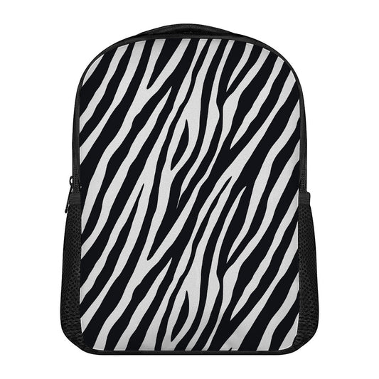Black White Zebra Pattern Print Casual Backpack