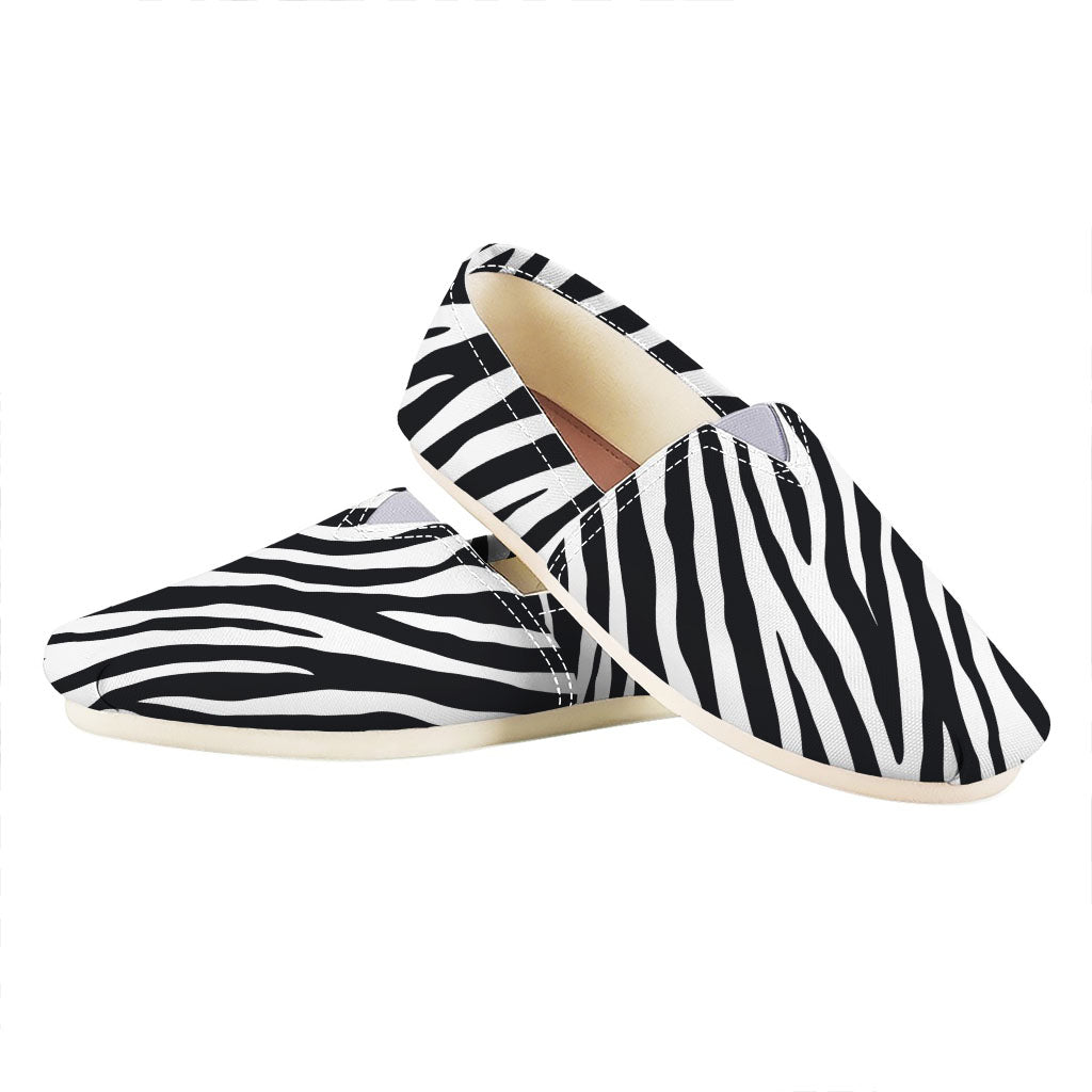 Black White Zebra Pattern Print Casual Shoes