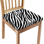 Black White Zebra Pattern Print Chair Cushion Cover