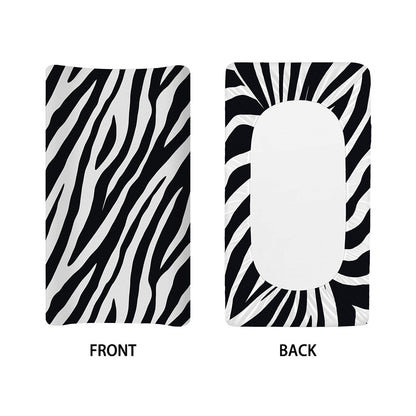 Black White Zebra Pattern Print Changing Pad Cover