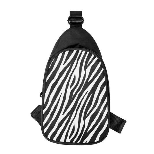 Black White Zebra Pattern Print Chest Bag