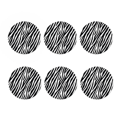 Black White Zebra Pattern Print Coaster Set