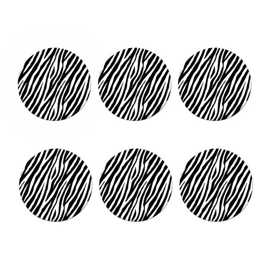 Black White Zebra Pattern Print Coaster Set