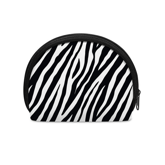 Black White Zebra Pattern Print Coin Purse