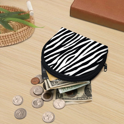 Black White Zebra Pattern Print Coin Purse
