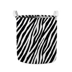Black White Zebra Pattern Print Collapsible Laundry Basket